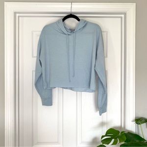 Pastel Blue Women's Lightweight Cropped Hoodie from Charlotte Russe, Size Large